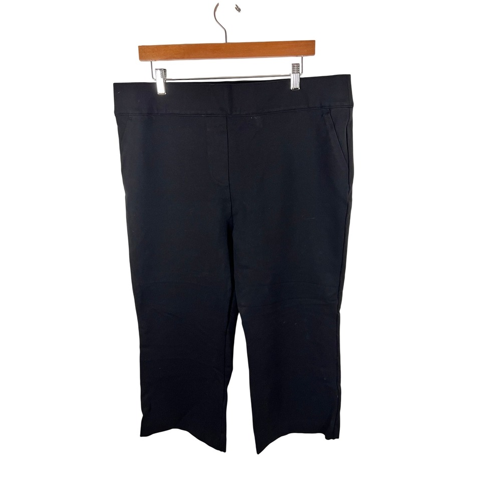 SPANX Ponte Knit Crop Pants Size 3X Black Straight Leg Pull On High Rise NWOT - Picture 2 of 10